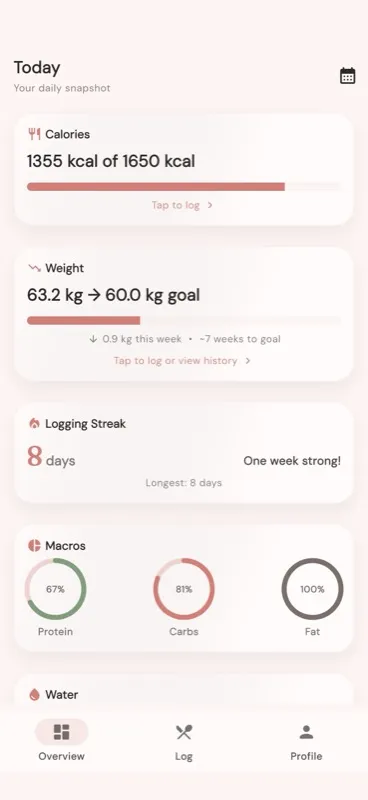 Vitacal app screenshot